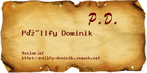 Pállfy Dominik névjegykártya